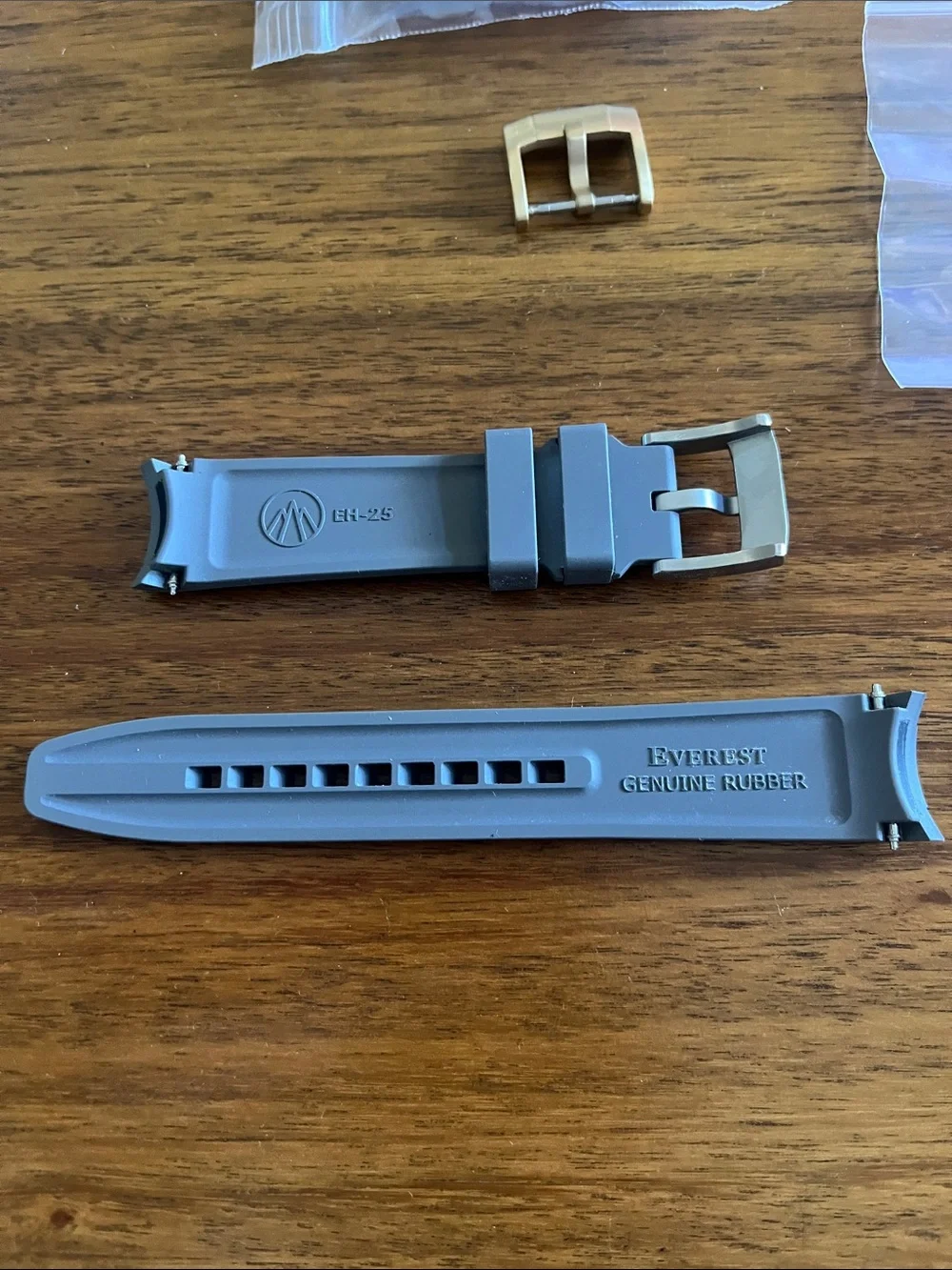Everest Replacement Rubber Watch Strap with curved end for Rolex — Gray